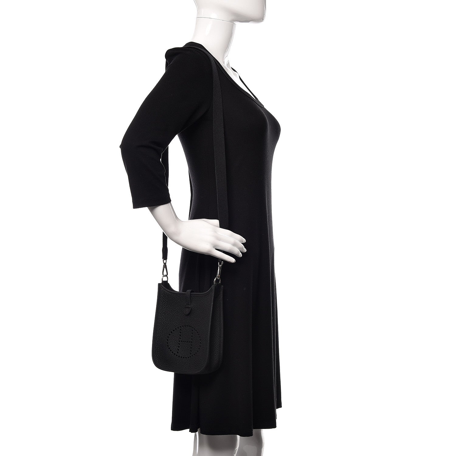 Hermes Taurillon Clemence Evelyne TPM Black 2 of 12