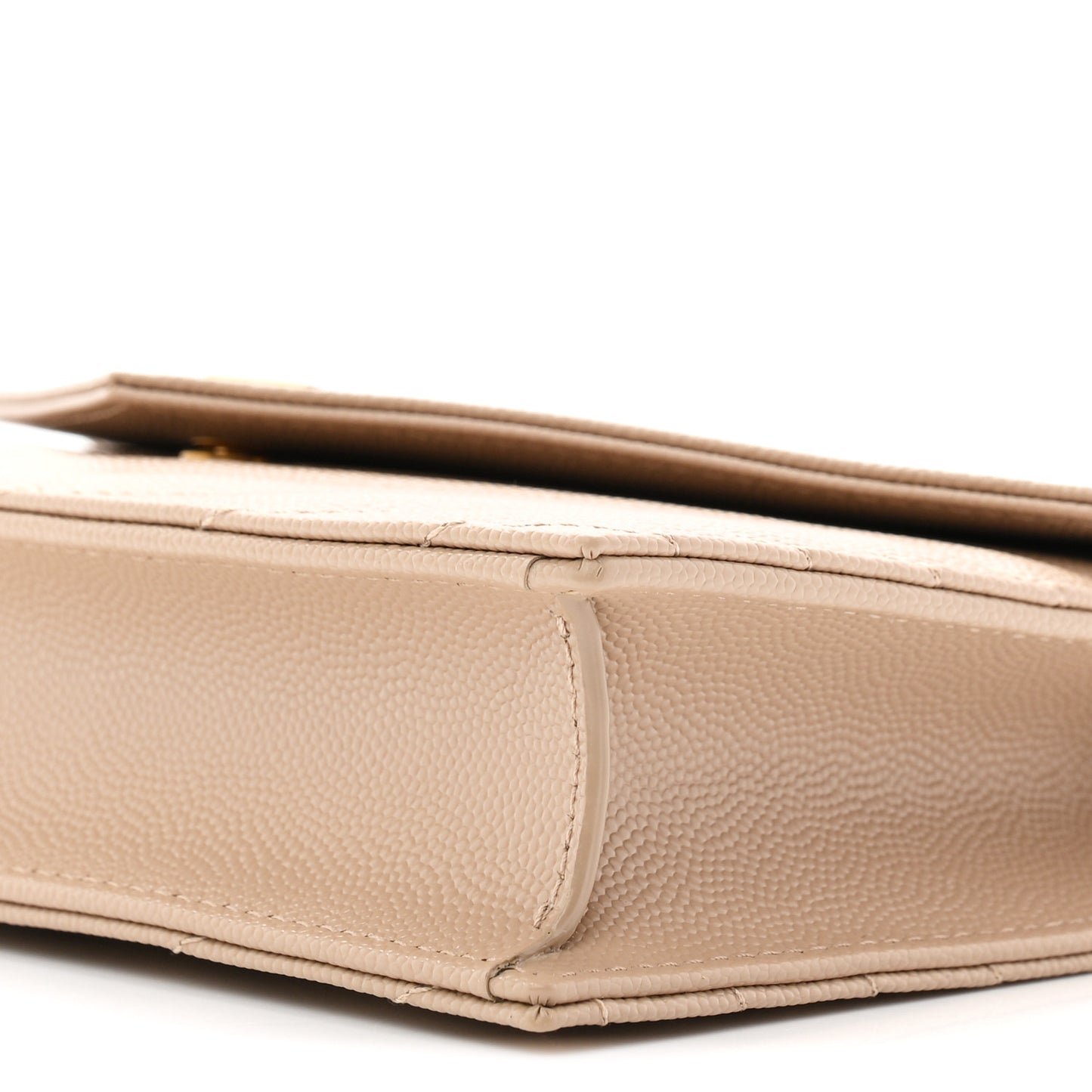 Grain De Poudre Matelasse Chevron Monogram Envelope Chain Wallet Dark Beige