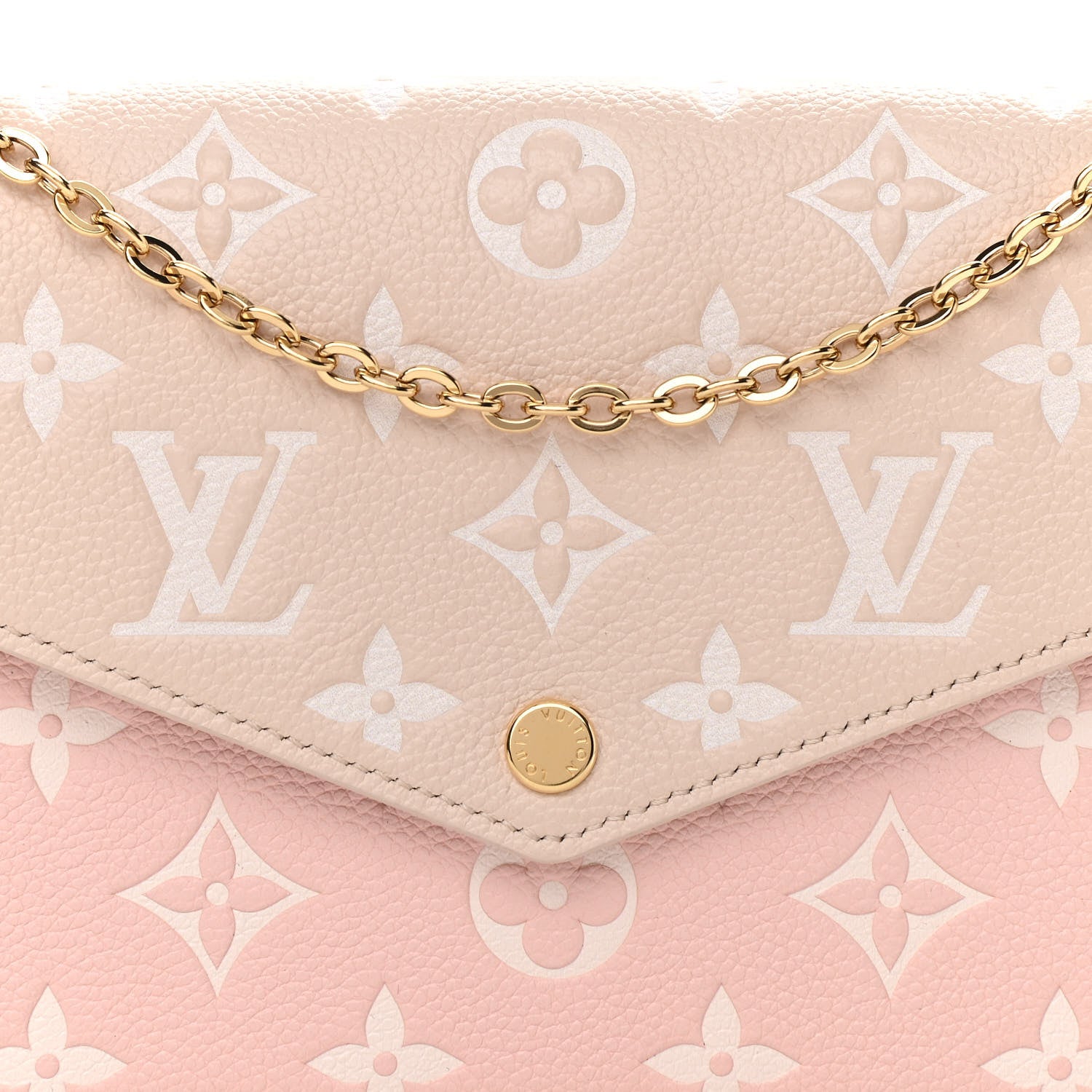 Louis Vuitton Empreinte Spring in the City Felicie Pochette Chain Wallet Pink Beige Yellow 7 of 10