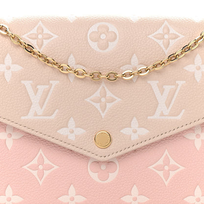 Louis Vuitton Empreinte Spring in the City Felicie Pochette Chain Wallet Pink Beige Yellow 7 of 10