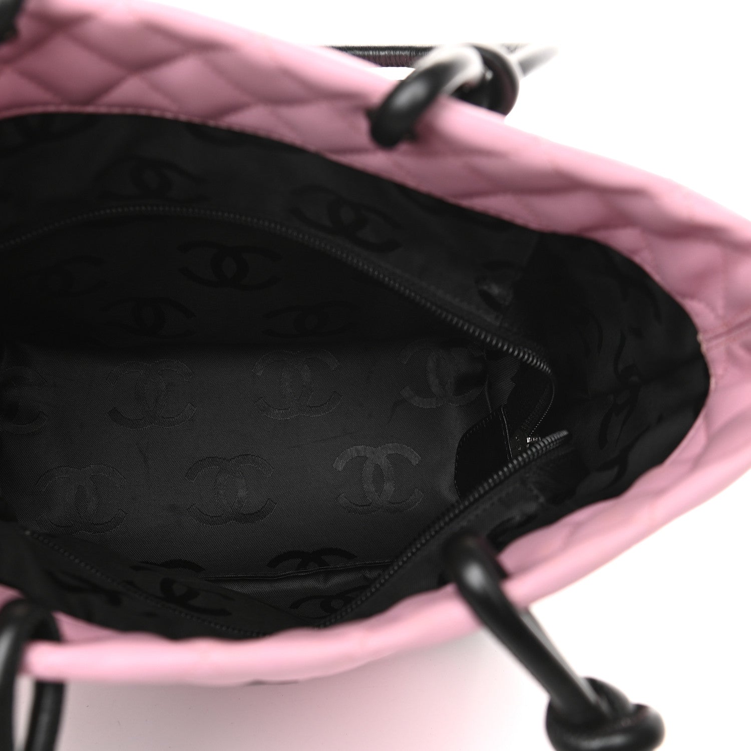 Chanel Calfskin Quilted Medium Cambon Tote Pink Black 5 of 9