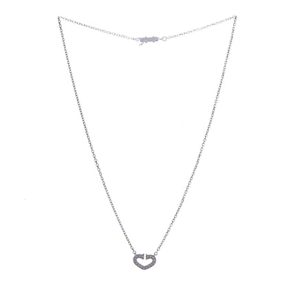 Cartier 18K White Gold Diamond Small Hearts and Symbols Pendant Necklace 3 of 6