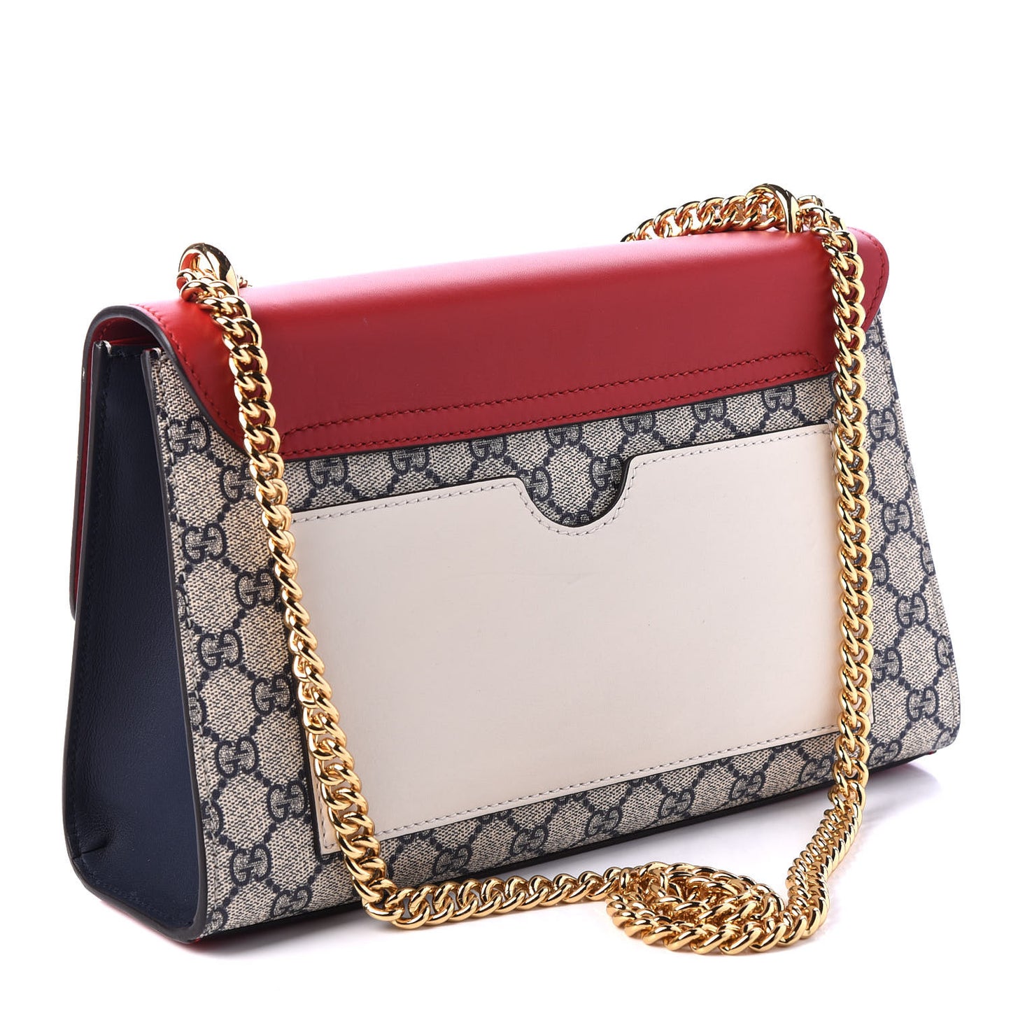 GG Supreme Monogram Moon Calfskin Medium Padlock Shoulder Bag Beige Blue Hibiscus Red Mystic White