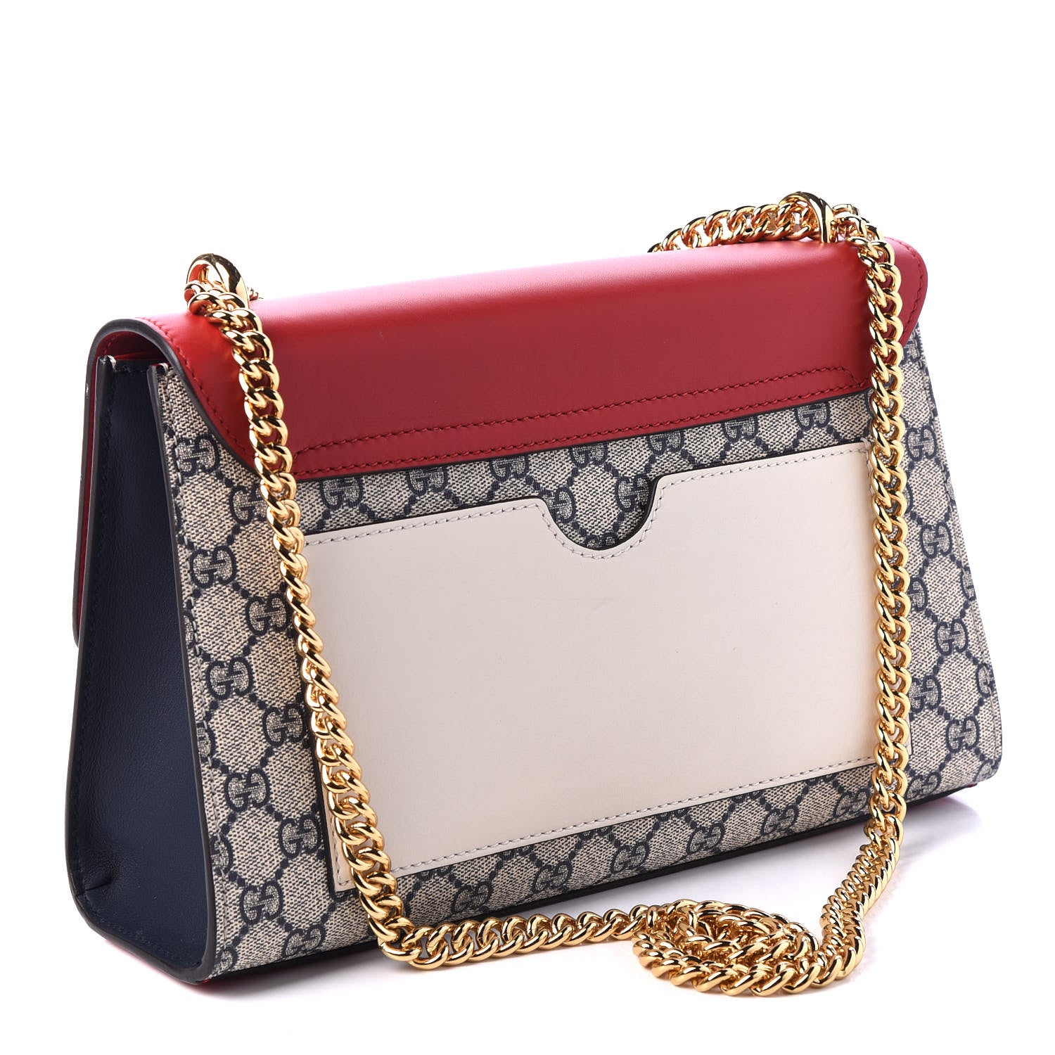Gucci GG Supreme Monogram Moon Calfskin Medium Padlock Shoulder Bag Beige Blue Hibiscus Red Mystic White 2 of 10