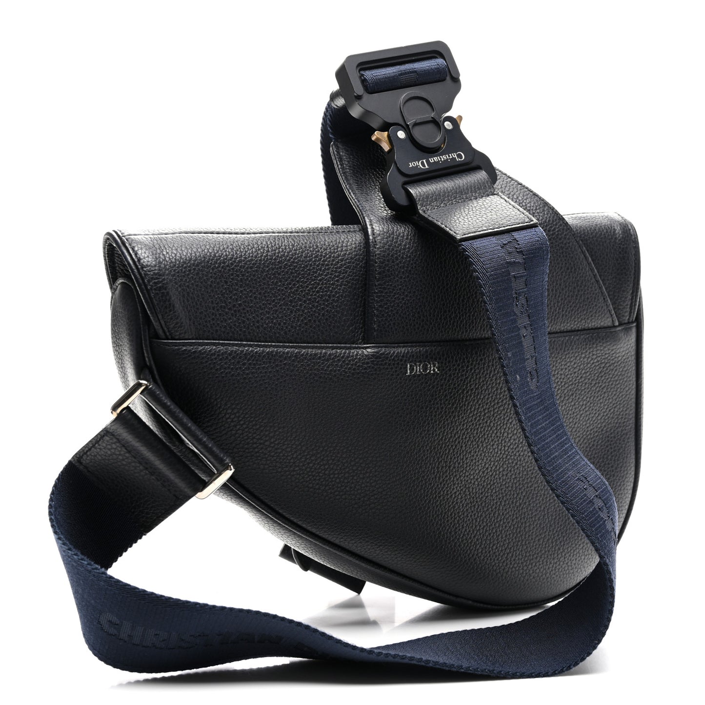 Grained Calfskin Kim Jones Saddle Bag Navy Blue