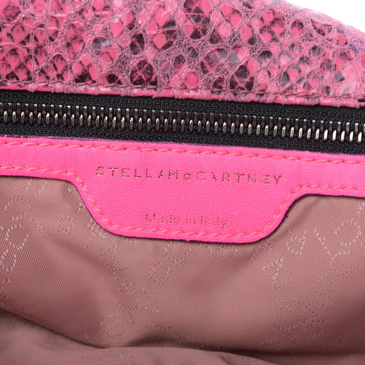 Eco Python Small Falabella Tote Hot Pink