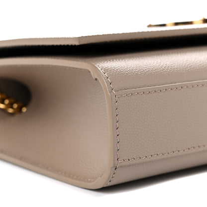 Saint Laurent Grain De Poudre Medium Monogram Kate Satchel Dark Beige 8 of 9