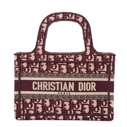 Christian Dior Oblique Mini Book Tote Burgundy Multicolor 1 of 9