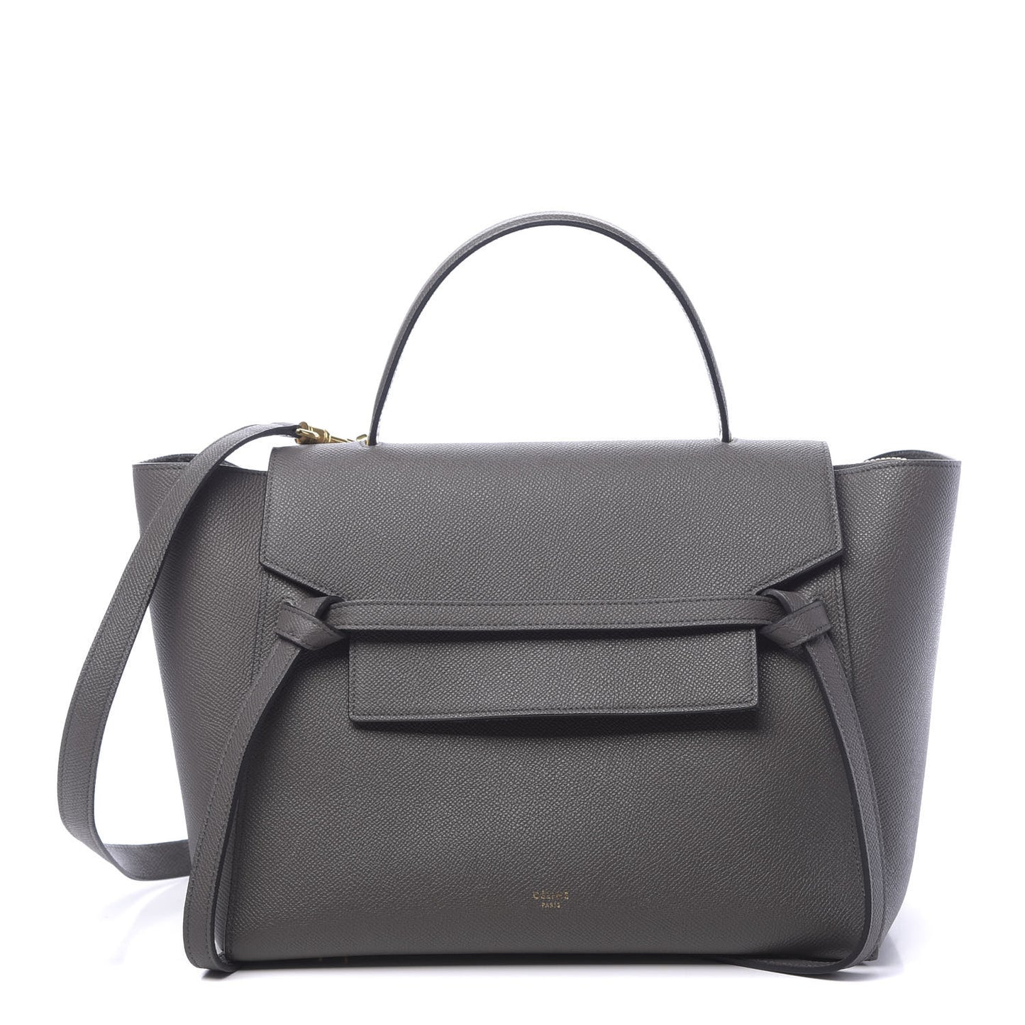 Grained Calfskin Mini Belt Bag Grey