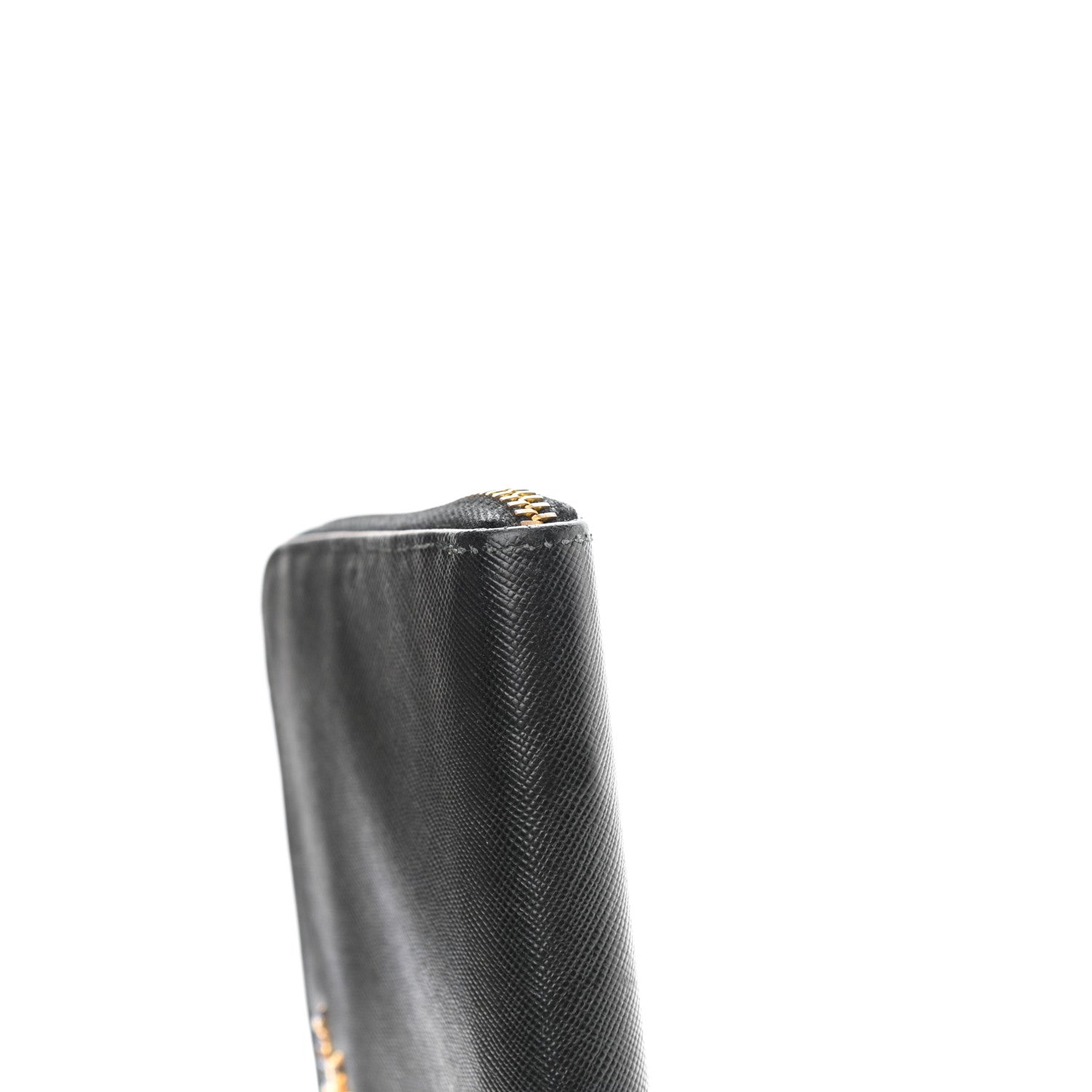 Prada Saffiano Metal Zip Around Wallet Black 10 of 10