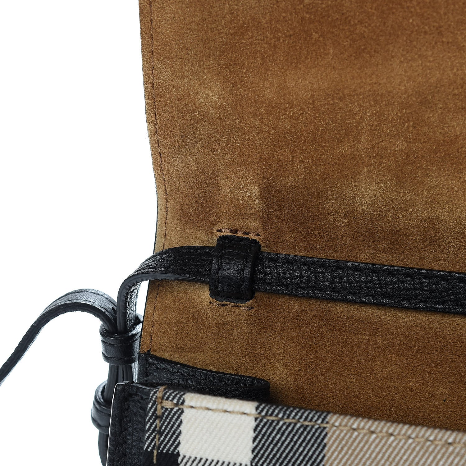 Burberry Derby Calfskin House Check Small Macken Crossbody Bag Black 12 of 13