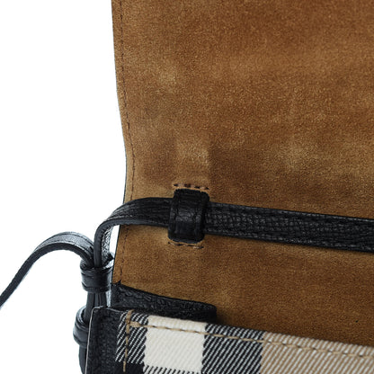 Burberry Derby Calfskin House Check Small Macken Crossbody Bag Black 12 of 13