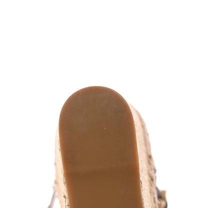 Valentino Garavani Grained Calfskin Rockstud Ankle Strap Espadrille 15/105mm Wedge Sandals 37 Pastel Grey Natural 10 of 15