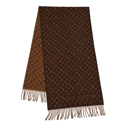Louis Vuitton Cashmere Monogram Game On Scarf Brown 2 of 4