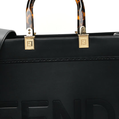 Fendi Vitello King Plexiglass Medium Fendi Sunshine Shopper Tote Black 7 of 10