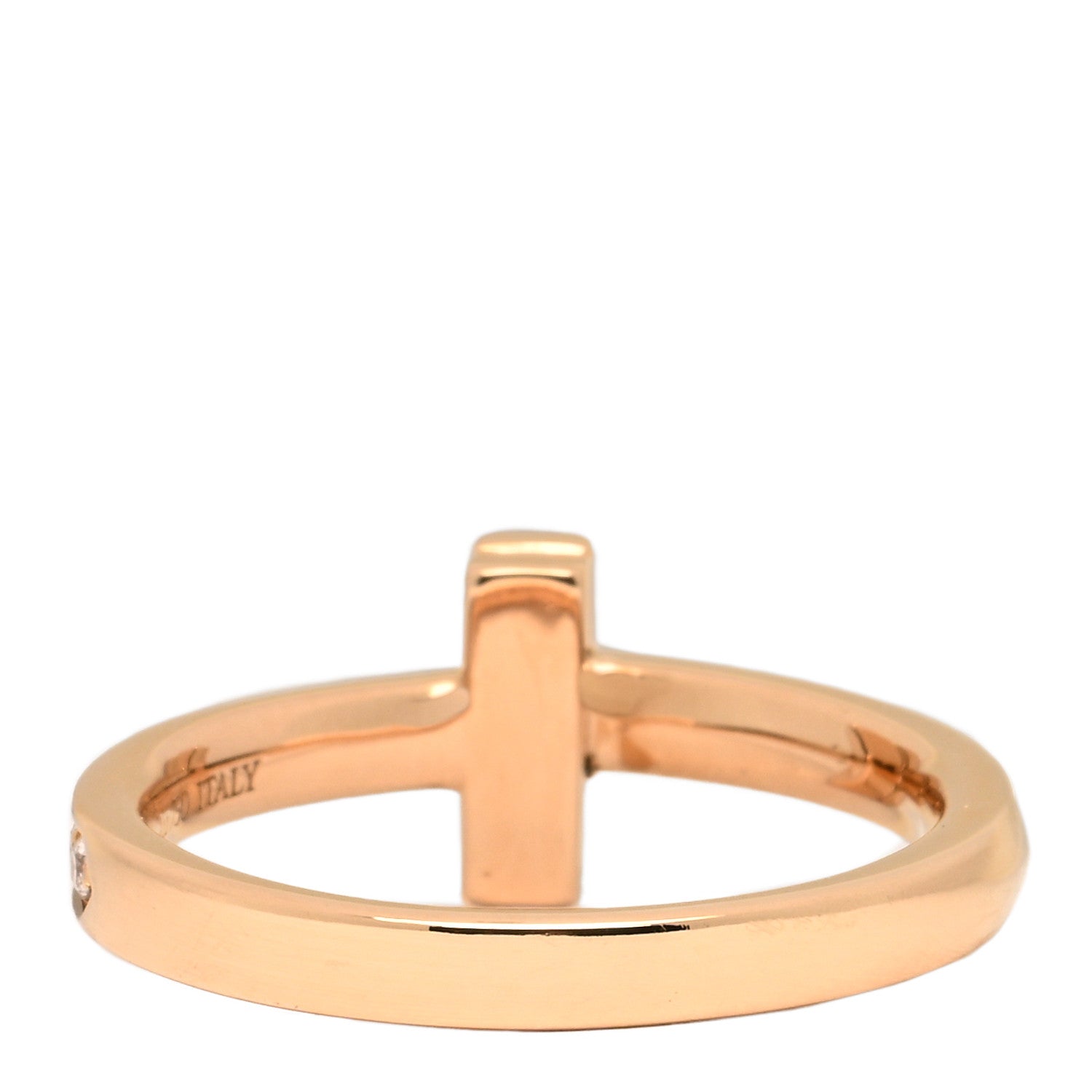 Tiffany 18K Rose Gold Diamond 2.5mm T T1 Ring 49 5 2 of 3
