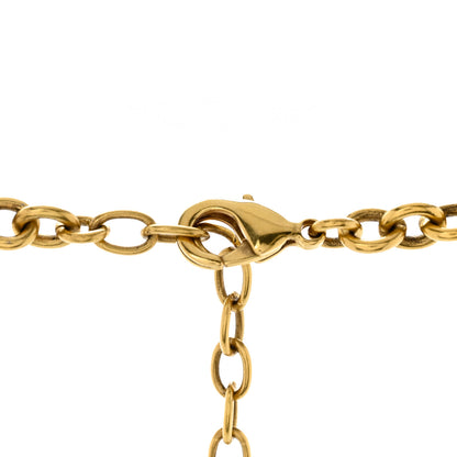Saint Laurent Crystal Pearl Cross Pendant Necklace Gold 5 of 6