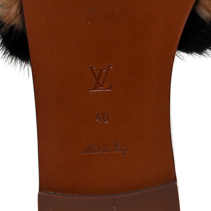 Louis Vuitton Mink Fur Lock It Flat Mule 40 Black Brown 6 of 8