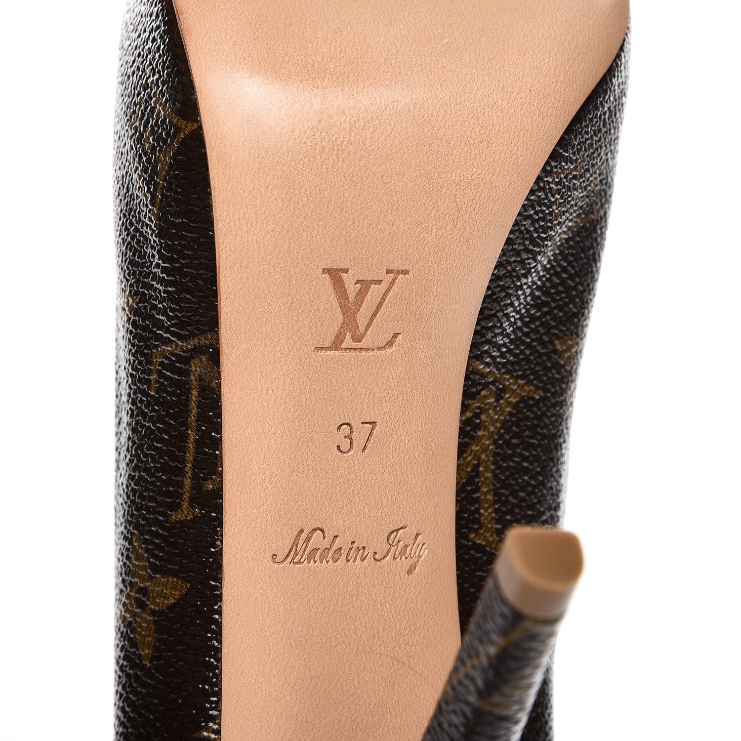 Louis Vuitton Patent Monogram Rosemary Peep Toe Pumps 37 6 of 8