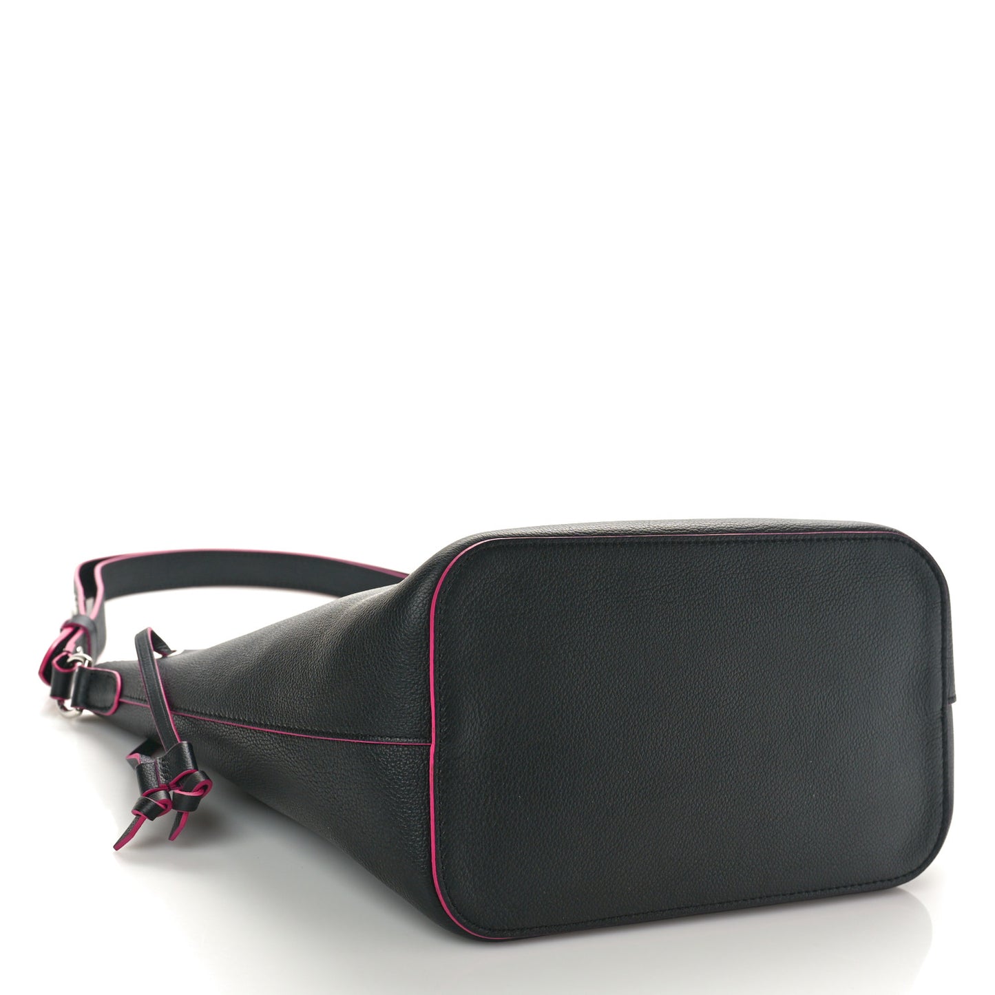 Calfskin Lockme Bucket Black