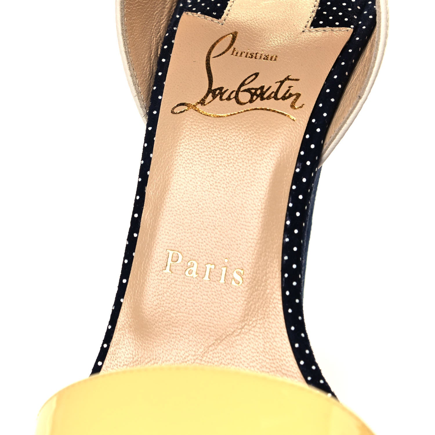 Christian Louboutin Suede Calfskin Patent Arletissima 100 Sandals 37 Blue White Yellow 7 of 10