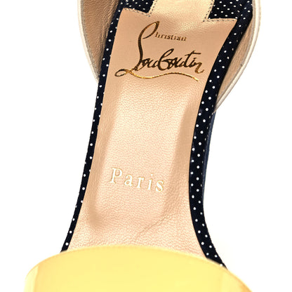 Christian Louboutin Suede Calfskin Patent Arletissima 100 Sandals 37 Blue White Yellow 7 of 10