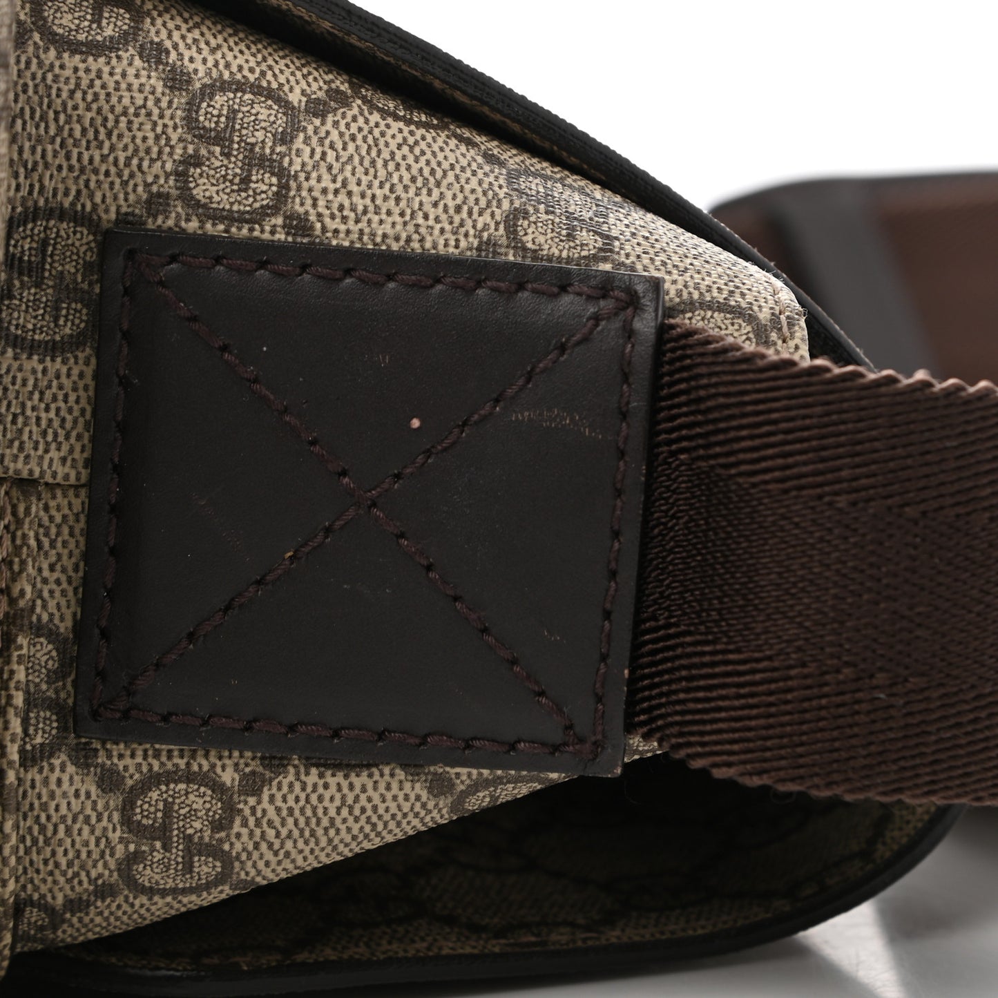 GG Plus Monogram Messenger Diaper Bag Dark Brown
