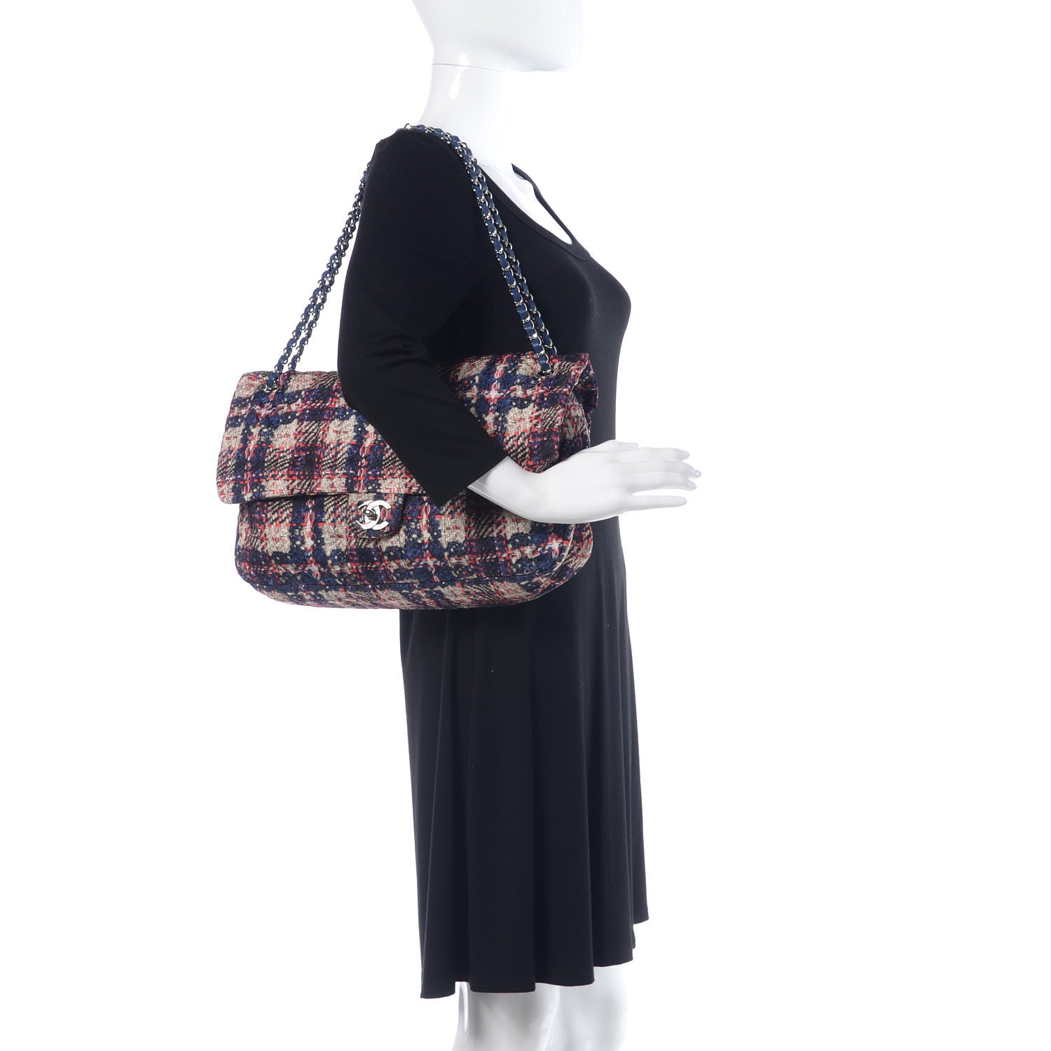 Chanel Nylon Tweed Printed Maxi Flap Multicolor 2 of 8