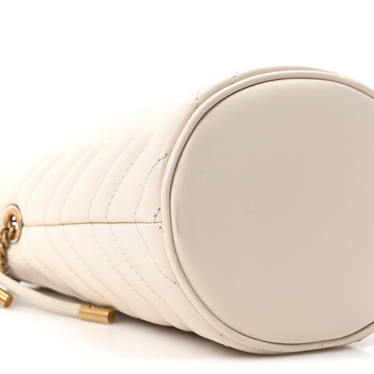 Gucci Calfskin Matelasse Mini GG Marmont 2.0 Bucket Bag White 9 of 10