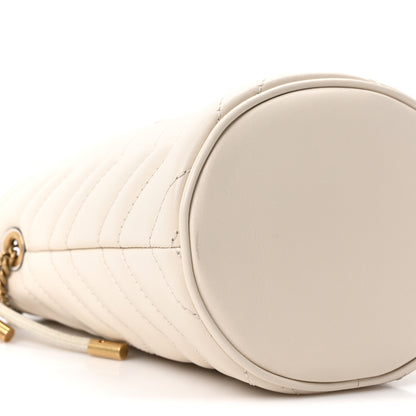 Gucci Calfskin Matelasse Mini GG Marmont 2.0 Bucket Bag White 9 of 10