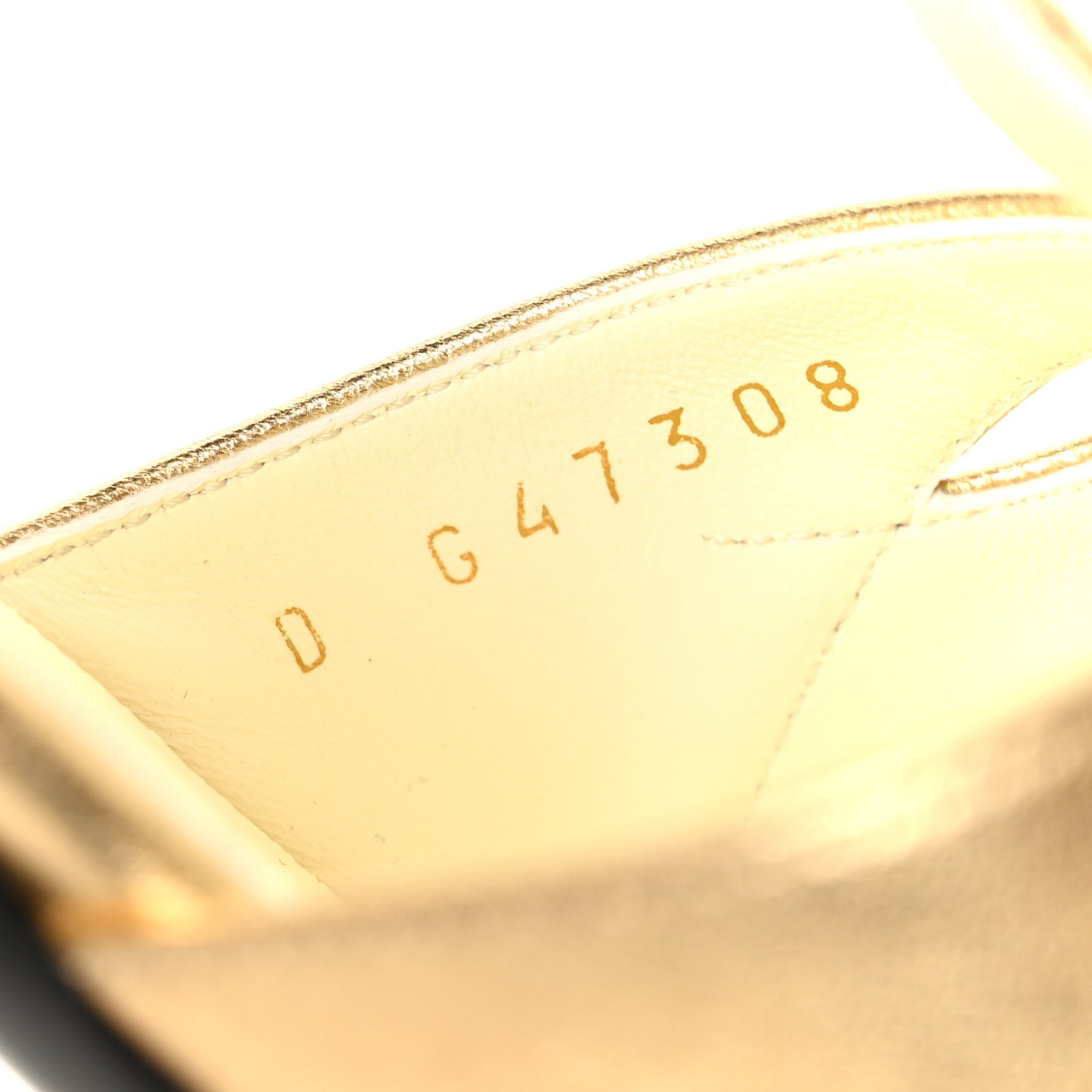 Laminated Lambskin Cap Toe CC Mary Jane Pumps 37.5 Gold Black