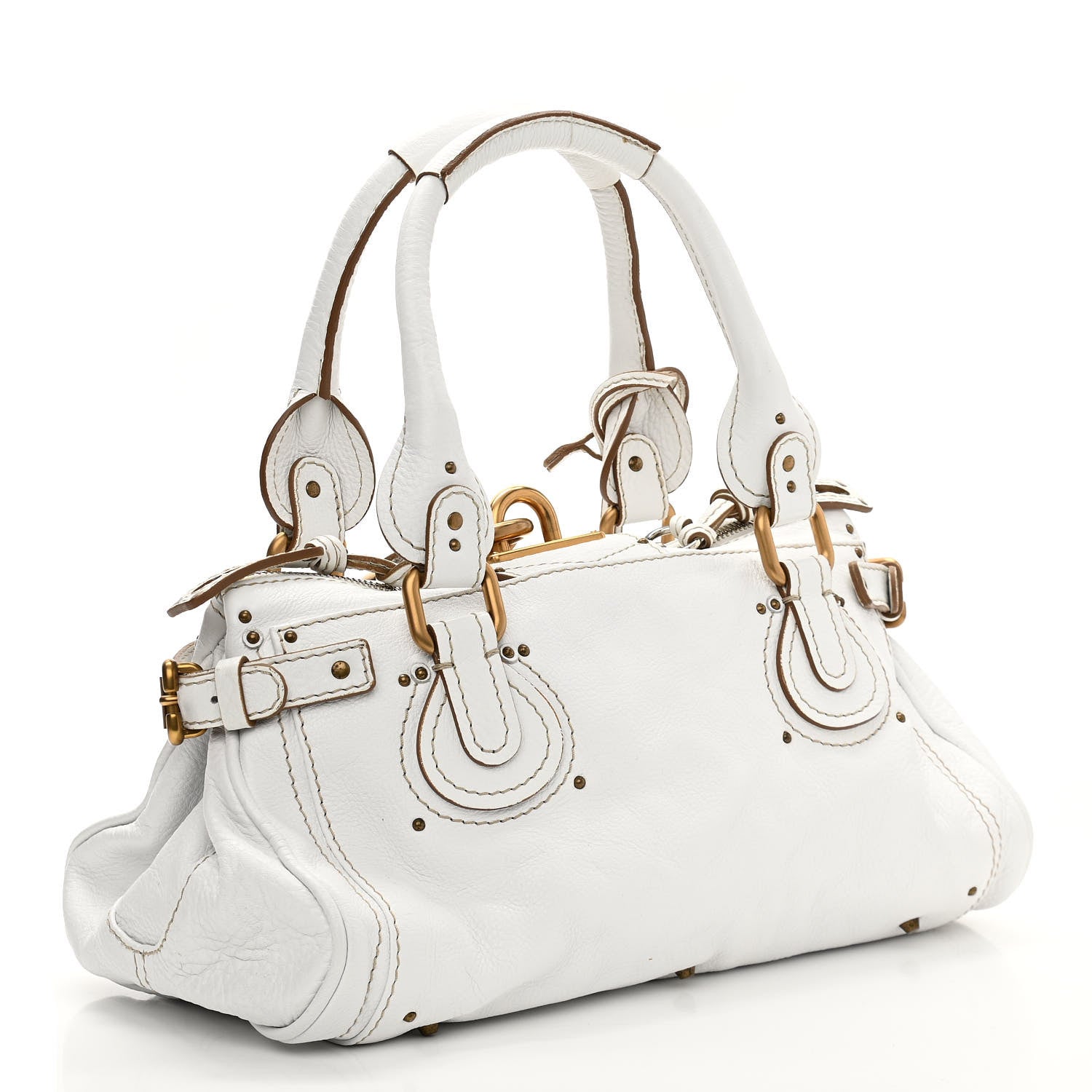 Chloe Calfskin Medium Paddington Satchel White 2 of 10