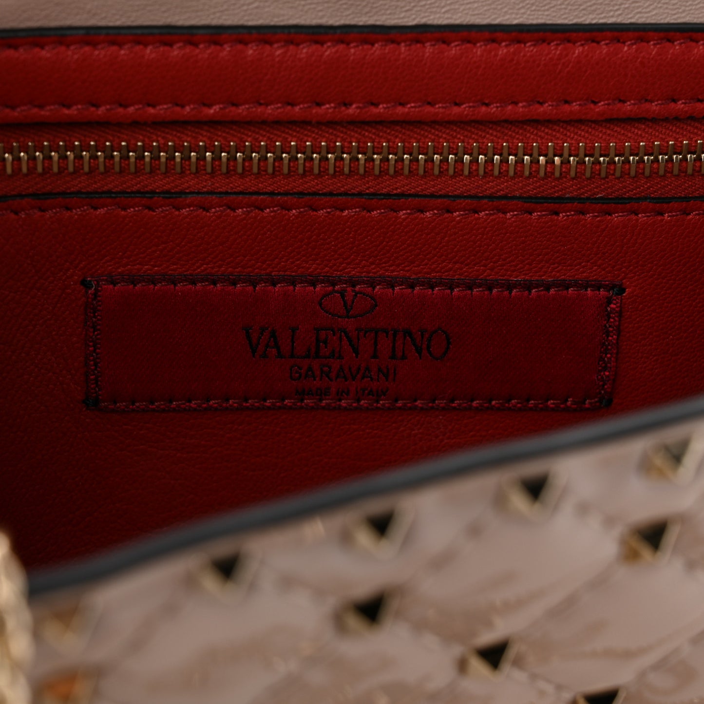 Patent Rockstud Spike Wallet on Chain Poudre