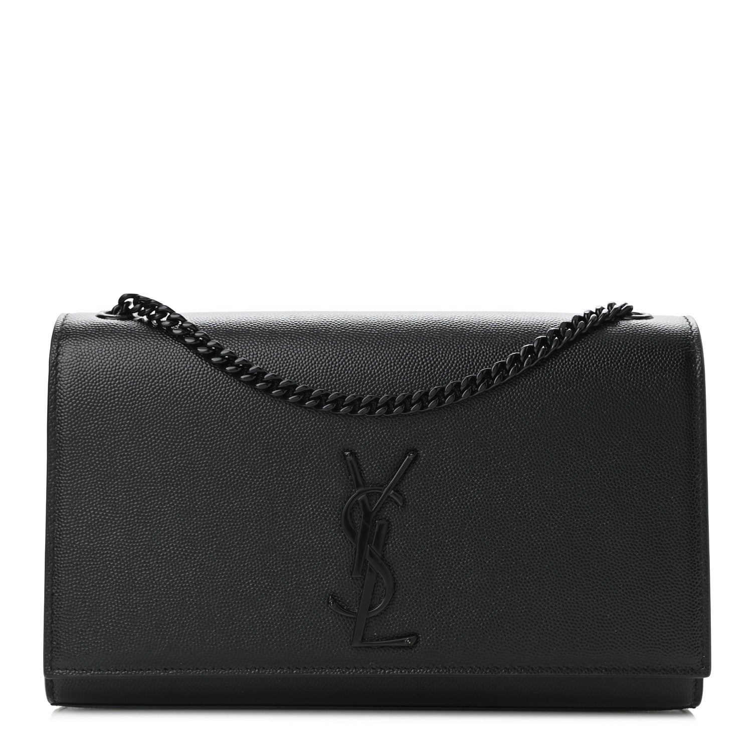 Saint Laurent Grain De Poudre Medium Classic Monogram Kate Satchel Black 1 of 11