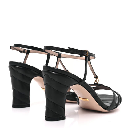 Gucci Nappa Matelasse T-Strap 40mm Sandals 37 Black 4 of 8
