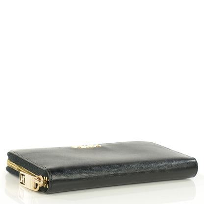 Fendi Coated Canvas Zip Around Wallet Black 4 of 9