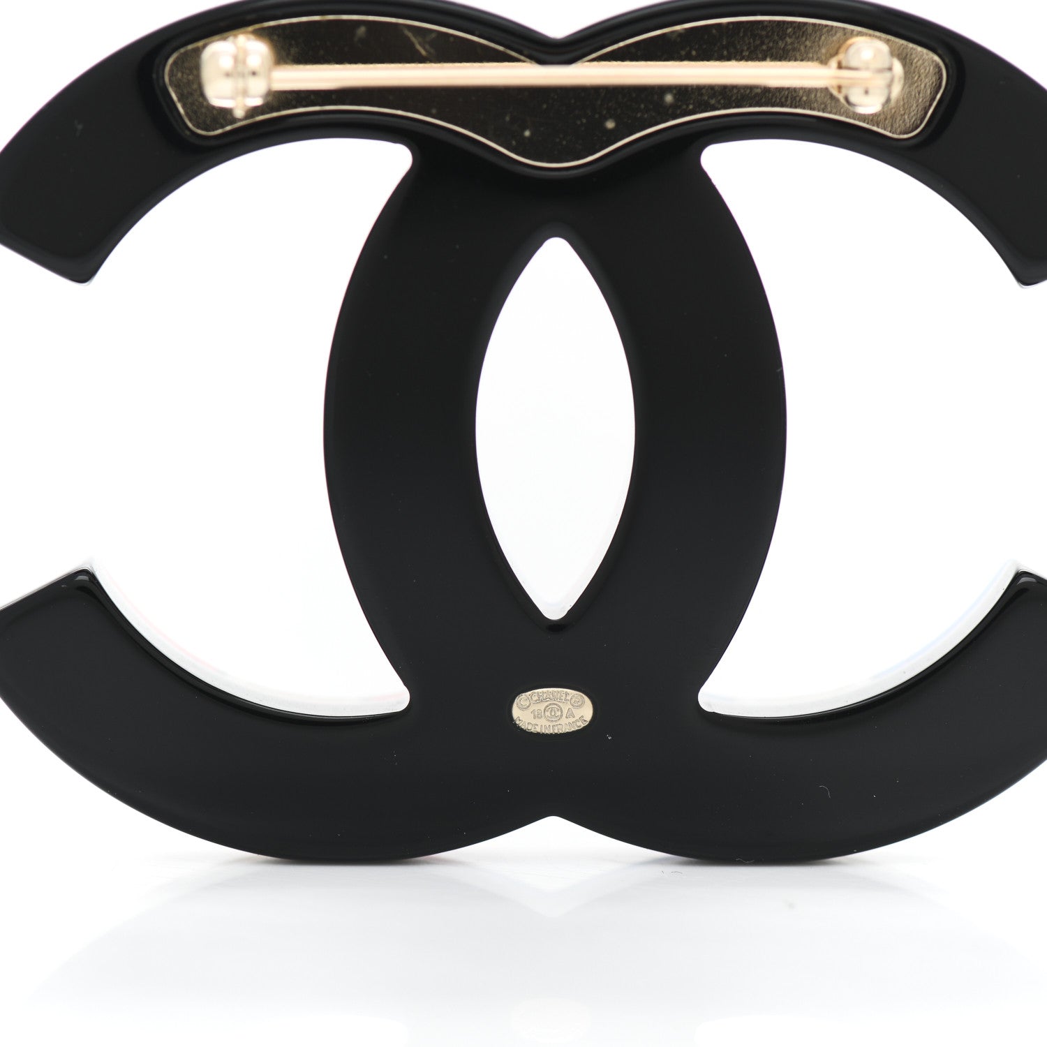 Chanel Resin Metal CC Brooch Red White Blue 4 of 4