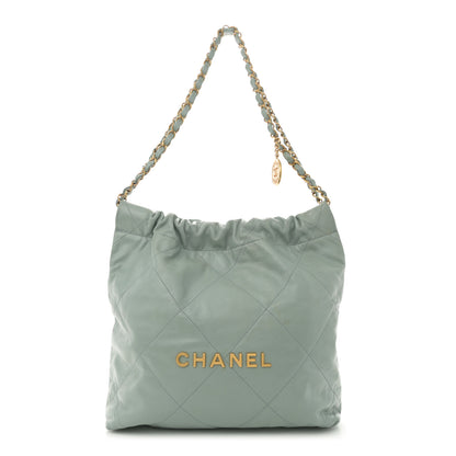 Chanel Shiny Calfskin Quilted Small Chanel 22 Grey 1 of 18