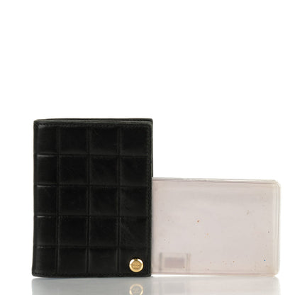 Chanel Lambskin Chocolate Bar Quilted Card Holder Wallet Black 5 of 8