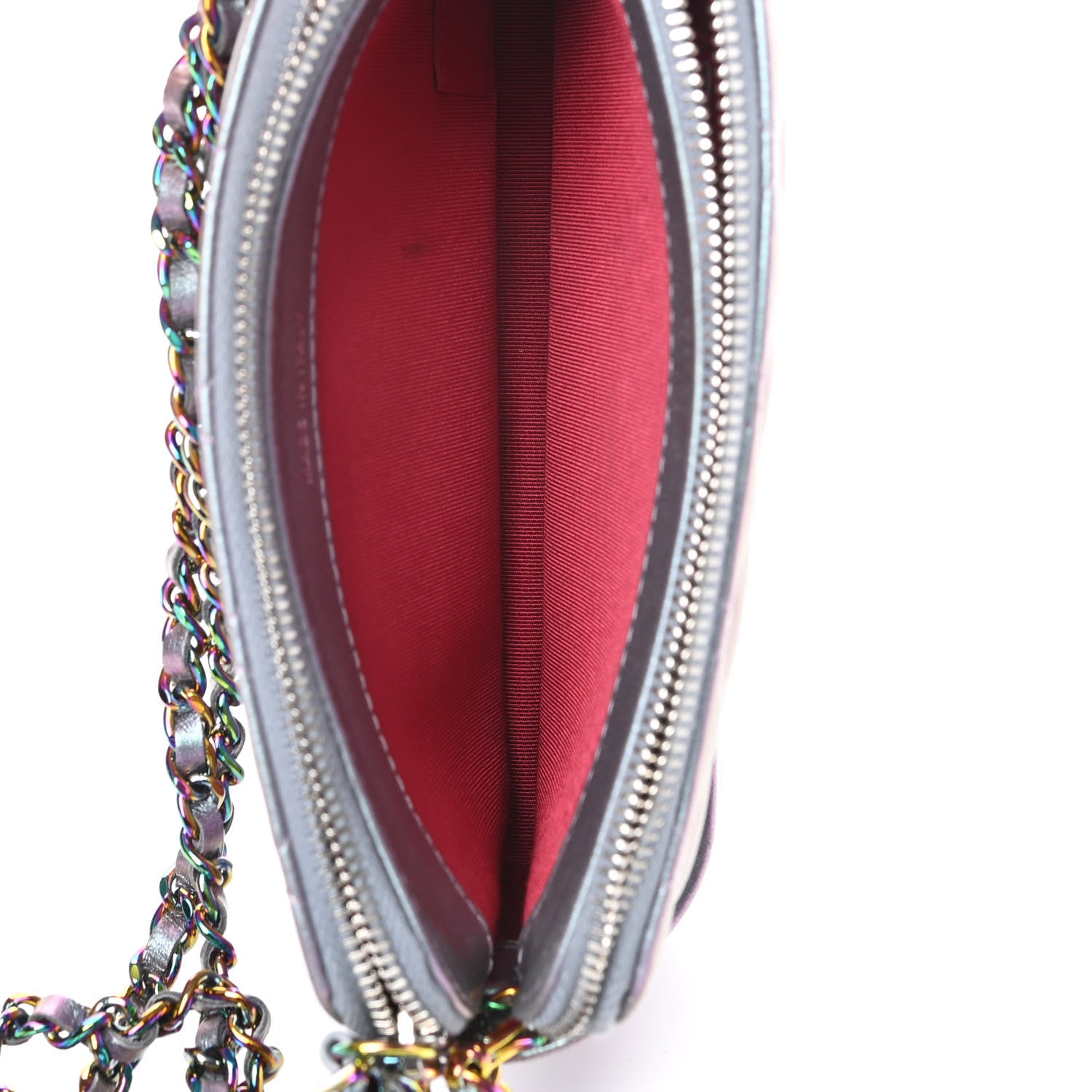 Chanel Iridescent Lambskin Calfskin Quilted Small Gabrielle Clutch With Chain Light Purple 6 of 16