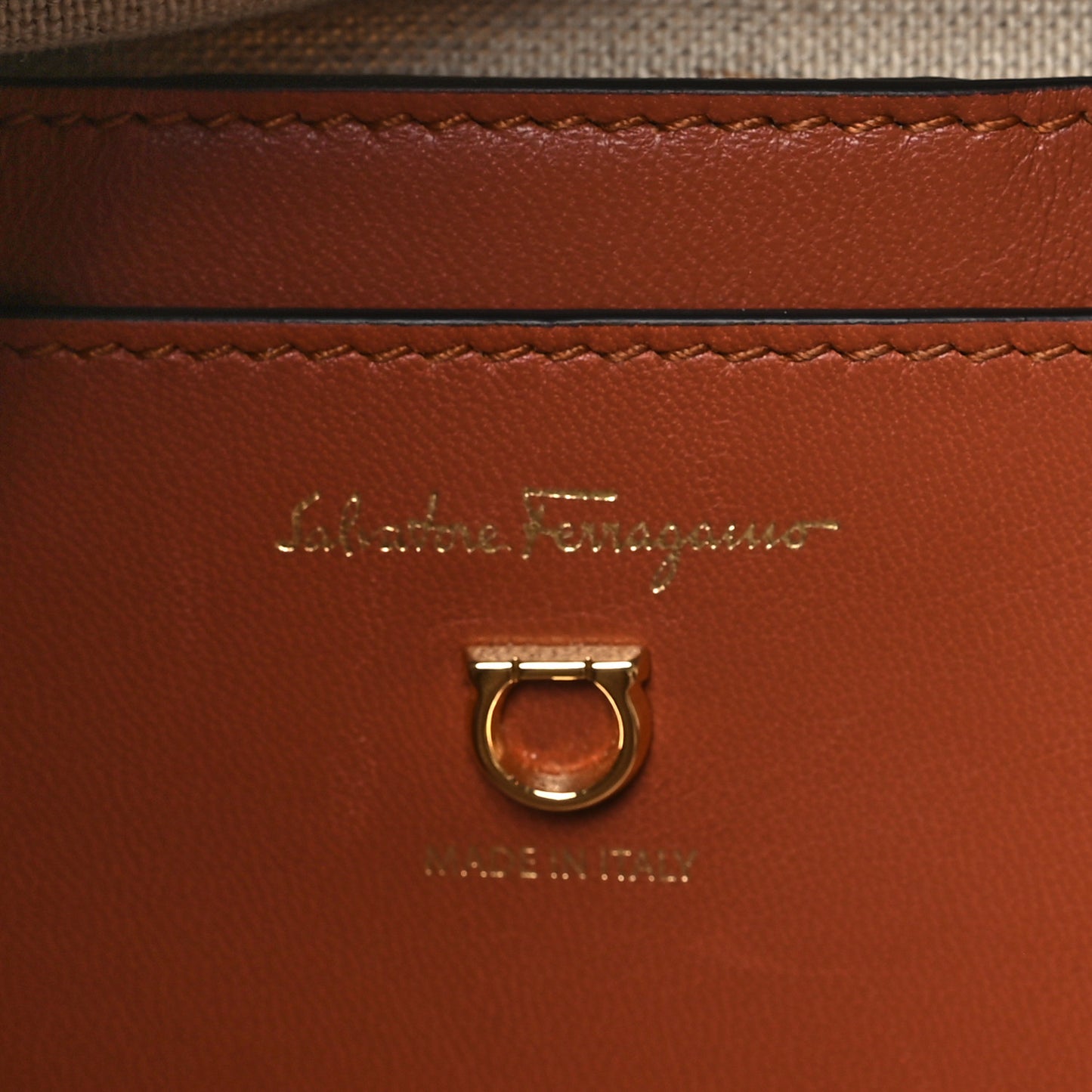 Calfskin Cage Bag Brown