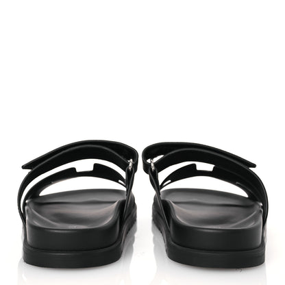 Hermes Calfskin Womens Chypre Sandals 37 Black 5 of 12