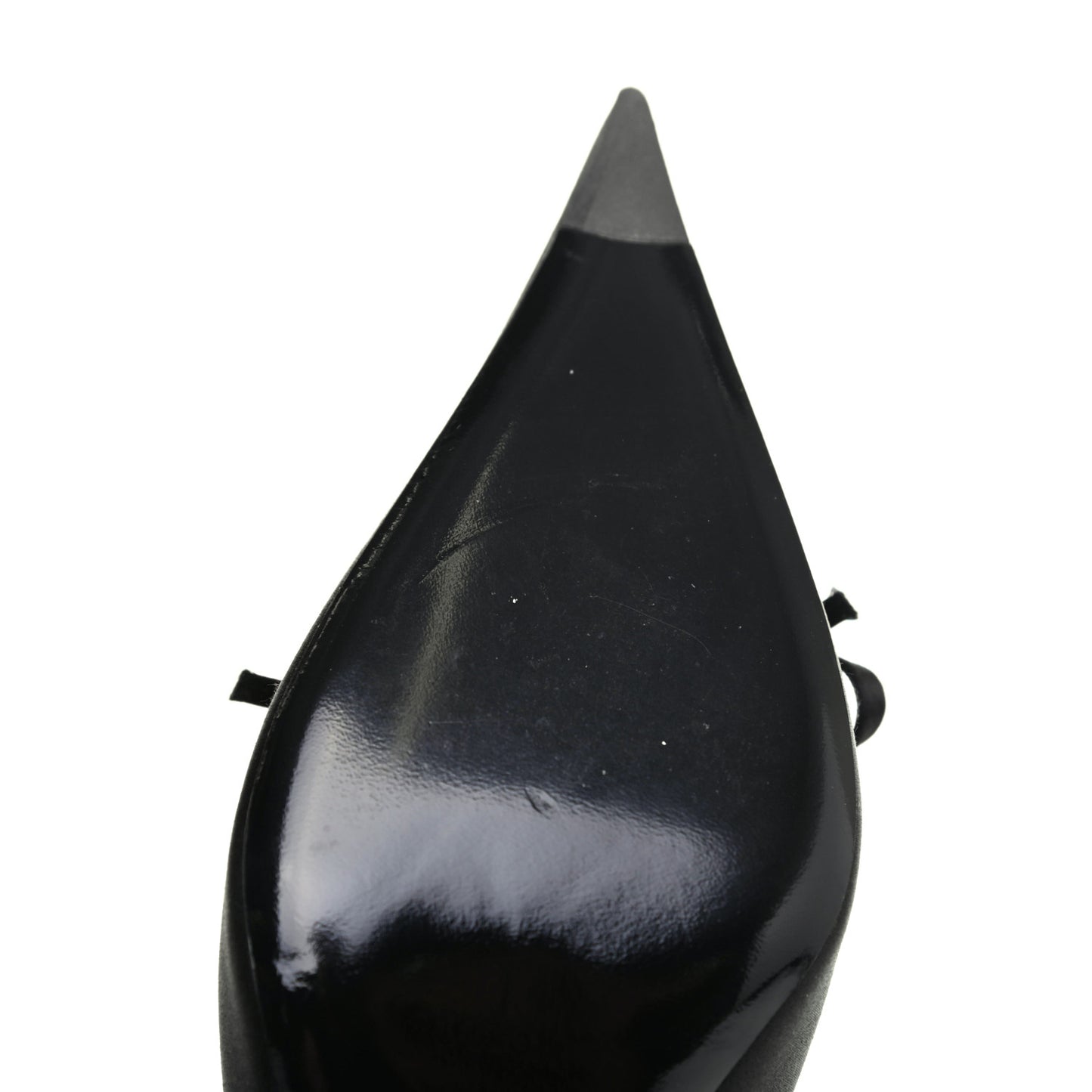 Satin Pointed Toe Knife Slingback Mules 37 Black