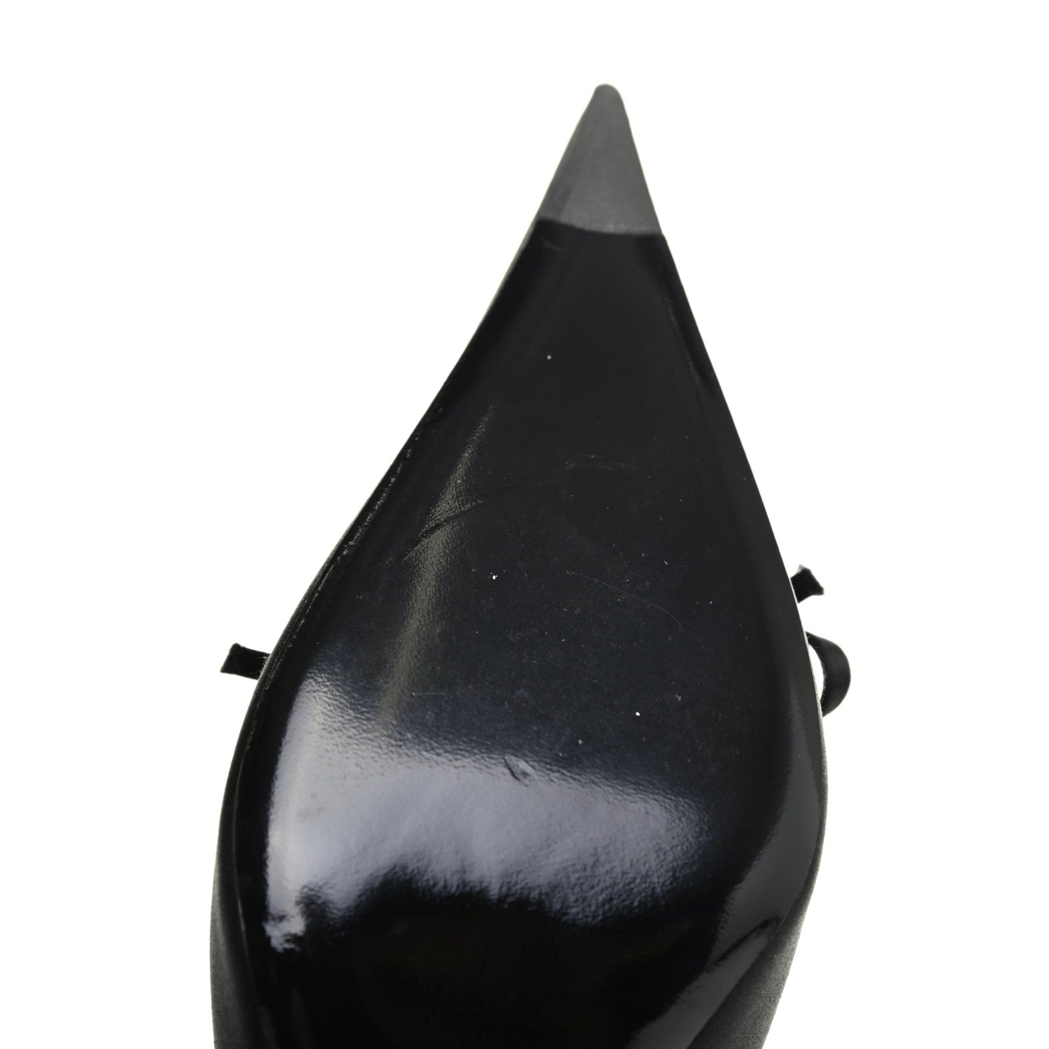 Balenciaga Satin Pointed Toe Knife Slingback Mules 37 Black 9 of 10