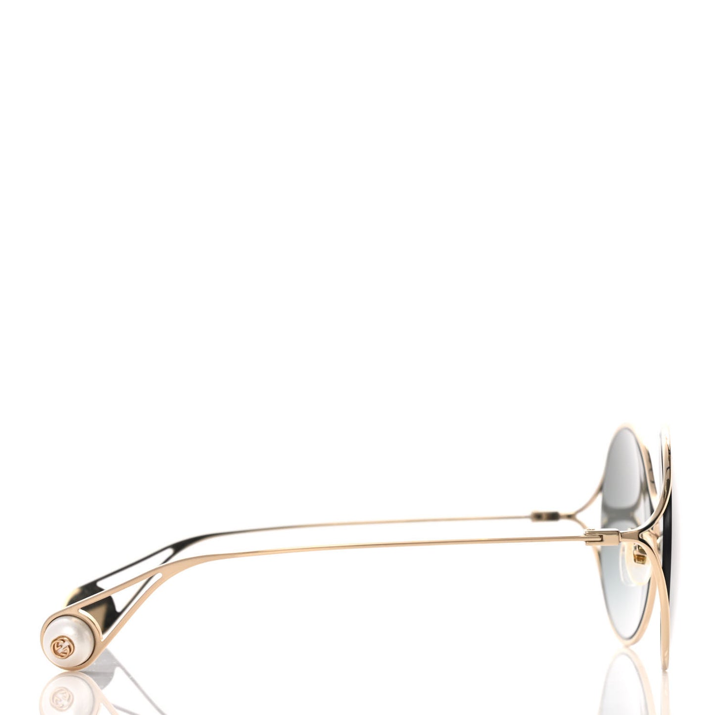 Metal Round Pearl Tip Sunglasses GG0253S Gold