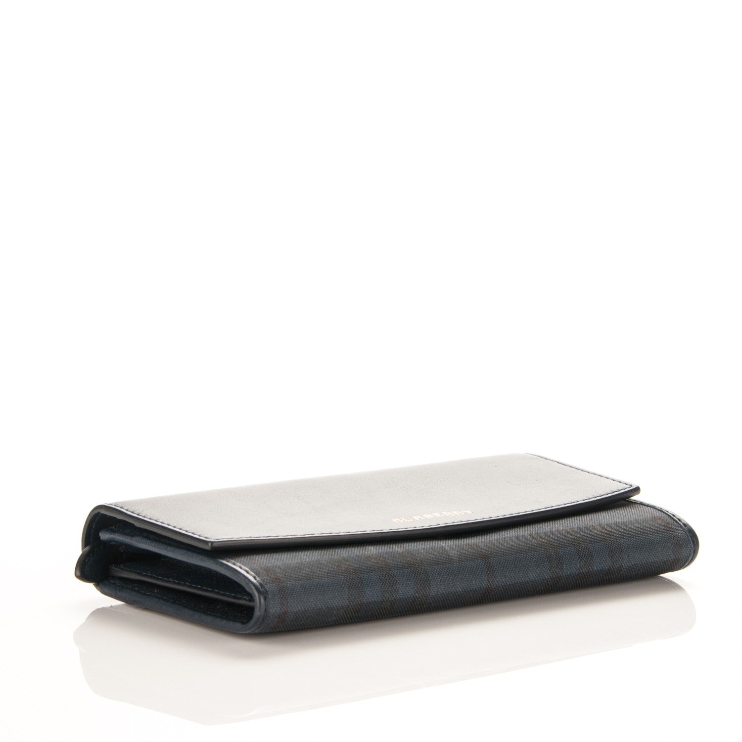 Burberry Calfskin Horseferry Check Porter Continental Wallet Navy 4 of 7