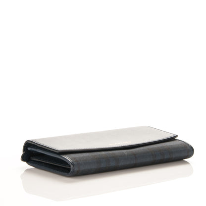 Burberry Calfskin Horseferry Check Porter Continental Wallet Navy 4 of 7