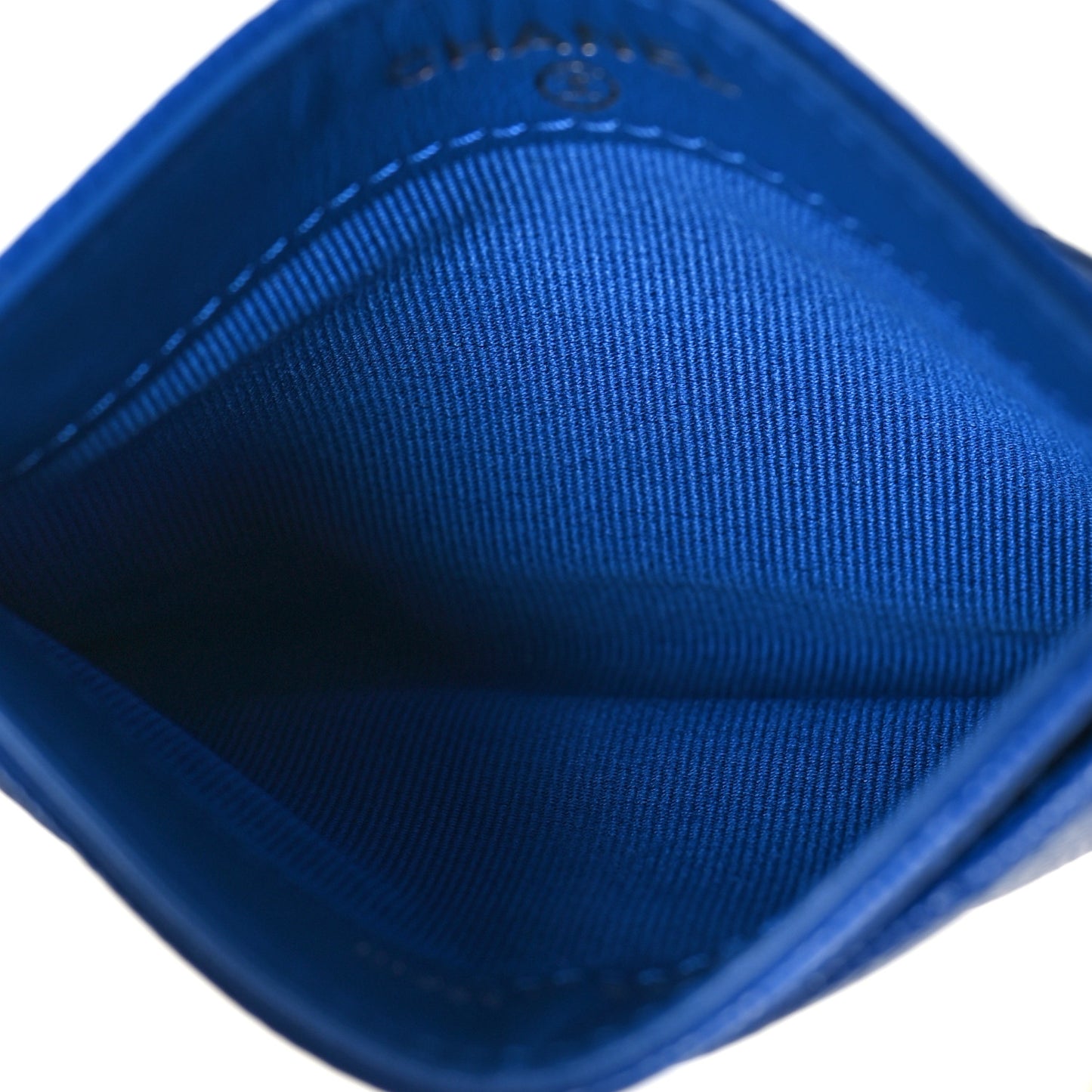 Caviar Quilted Card Holder Blue