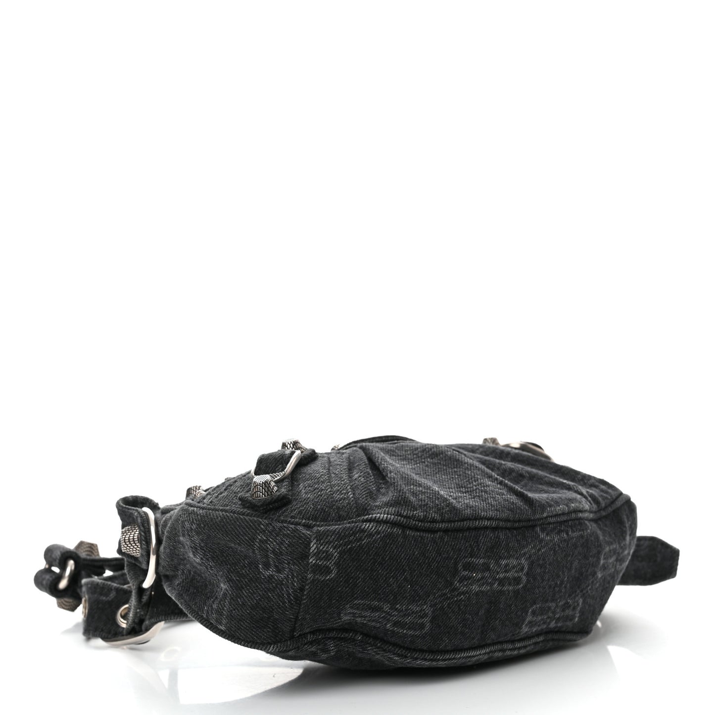 Denim BB Monogram Le Cagole Shoulder Bag XS Black