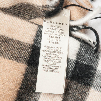 Burberry Cashmere Giant Check Fringe Scarf Camel 4 of 5
